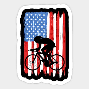 American Flag Cycling Graphic Sticker